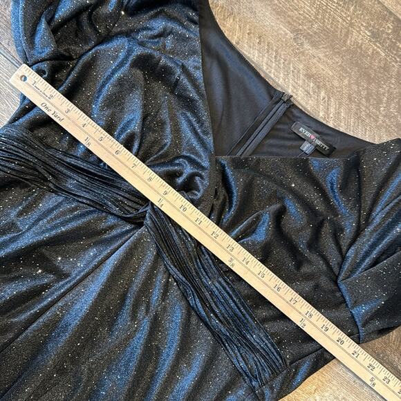 NWT Ever Pretty Women's Sexy V Neck Shiny Evening Dress Black Size 22 - Picture 6 of 10